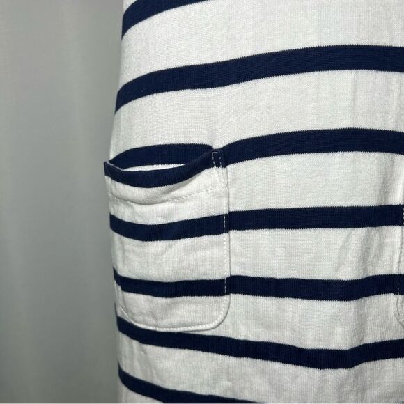 Kate Spade Dress Womens Small White Blue Nautical Striped VNeck Shift Bow Cotton - Picture 5 of 10